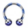 Piercing micro-circulaire 93 - Plaqué titane gris et bleu