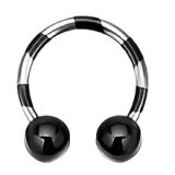 Piercing micro-circulaire 93 - Plaqué titane gris et noir