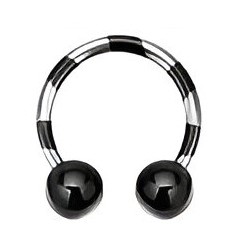 Piercing micro-circulaire 93 - Plaqué titane gris et noir