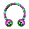Piercing micro-circulaire 93 - Plaqué titane lilas et vert
