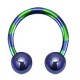 Piercing micro-circulaire 93 - Plaqué titane bleu et vert