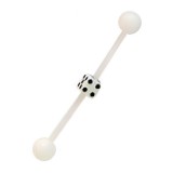 Piercing industriel 76 - Flexible dé à jouer blanc