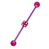 Piercing industriel 76 - Flexible dé à jouer lilas