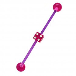 Piercing industriel 76 - Flexible dé à jouer lilas