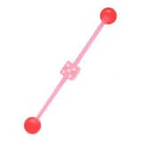 Piercing industriel 76 - Flexible dé à jouer rose