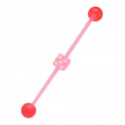 Piercing industriel 76 - Flexible dé à jouer rose