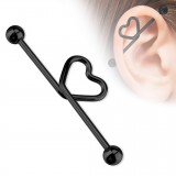 Piercing industriel 74 - Plaqué-titane noir cœur