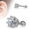 Cartilage hélix, tragus 65 - Zircone rond deluxe transparent