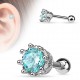 Cartilage hélix, tragus 65 - Zircone rond deluxe bleu-clair