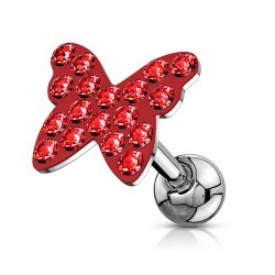 Cartilage hélix, tragus 23 - Férido papillon rouge