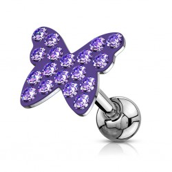 Cartilage hélix, tragus 23 - Férido papillon lilas