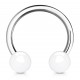 Piercing micro-circulaire 14 - Boules acryliques blanches