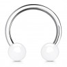 Piercing micro-circulaire 14 - Boules acryliques blanches