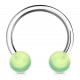 Piercing micro-circulaire 14 - Boules acryliques vert-pommes
