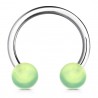 Piercing micro-circulaire 14 - Boules acryliques vert-pommes