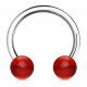 Piercing micro-circulaire 14 - Boules acryliques rouges