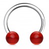 Piercing micro-circulaire 14 - Boules acryliques rouges