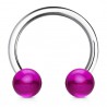 Piercing micro-circulaire 14 - Boules acryliques lilas