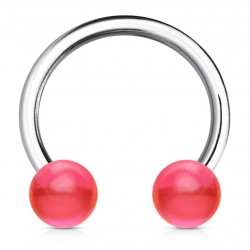 Piercing micro-circulaire 14 - Boules acryliques roses