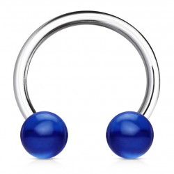 Piercing micro-circulaire 14 - Boules acryliques bleu-clair