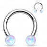 Piercing micro-circulaire 112 - Boules en opale blanc