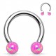 Piercing micro-circulaire 112 - Boules en opale rose