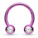 Piercing micro-circulaire 114 - Plaqué-titane lilas cristal de face