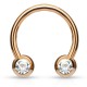 Piercing micro-circulaire 114 - Plaqué-or rose cristal de face