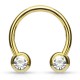 Piercing micro-circulaire 114 - Plaqué-or jaune cristal de face