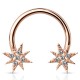 Piercing micro-circulaire 16 - Plaqué-or rose étoile avec cristaux