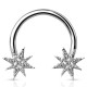 Piercing micro-circulaire 16 - Gris étoile avec cristaux