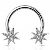 Piercing micro-circulaire 16 - Gris étoile avec cristaux