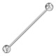Piercing industriel 10 - Boules avec cristal transparent