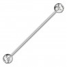 Piercing industriel 10 - Boules avec cristal transparent