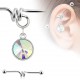 Piercing industriel 145 - Vrille avec cristal rond aurora
