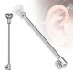 Piercing industriel 125 - Clé avec cristaux transparents