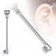 Piercing industriel 125 - Clé avec cristaux bleu-clair