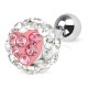 Cartilage hélix, tragus 79 - Férido transparent cœur rose