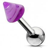 Cartilage hélix, tragus 81 - Acrylique pointe marbre lilas