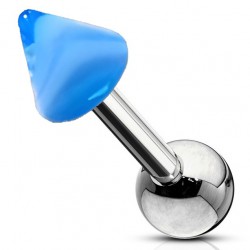 Cartilage hélix, tragus 81 - Acrylique pointe marbre bleu