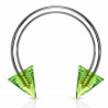 Piercing micro-circulaire 18 - Acrylique pointes vert-pomme