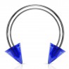 Piercing micro-circulaire 18 - Acrylique pointes bleu-clair