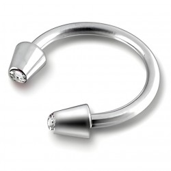 Piercing micro-circulaire 96 - Pointes cristal transparent
