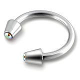 Piercing micro-circulaire 96 - Pointes cristal aurora