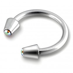 Piercing micro-circulaire 96 - Pointes cristal aurora