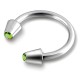 Piercing micro-circulaire 96 - Pointes cristal vert-pomme