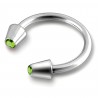 Piercing micro-circulaire 96 - Pointes cristal vert-pomme