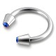 Piercing micro-circulaire 96 - Pointes cristal bleu