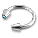 Piercing micro-circulaire 96 - Pointes cristal bleu-clair