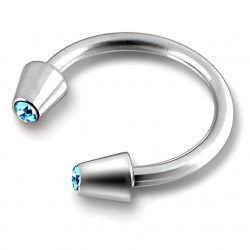 Piercing micro-circulaire 96 - Pointes cristal bleu-clair